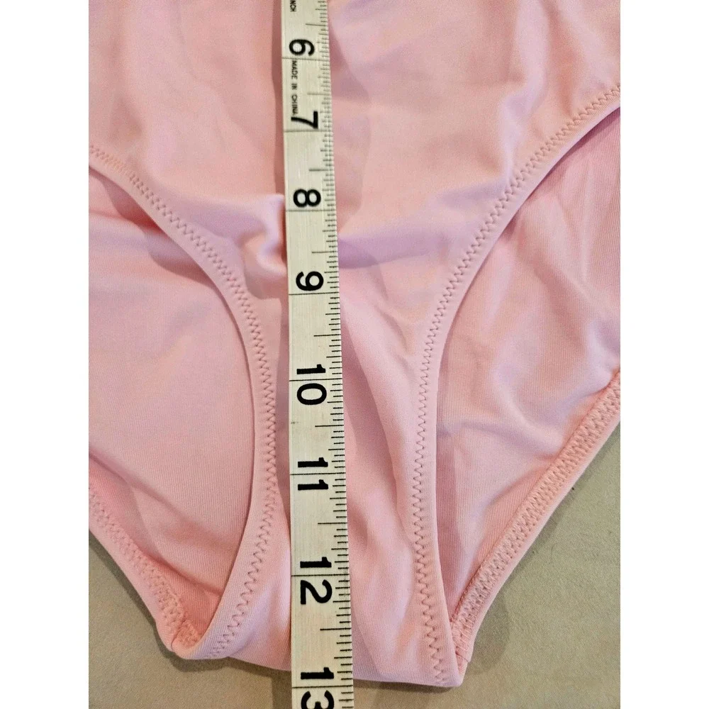 Aerie Real Good Pink High Waisted Crossover Bikini Bottoms UPF 50 Womens Size M